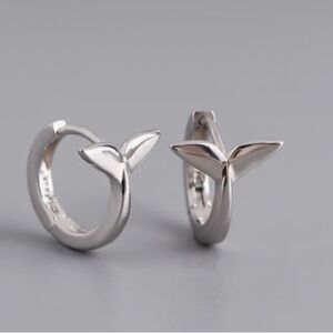 Moby Dick 925 Sterling Silver Mermaid & Whale Tail Earrings
